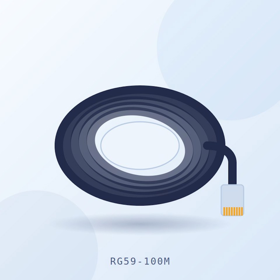 کابل کواکس RG59 به همراه برق ۱۰۰ متر