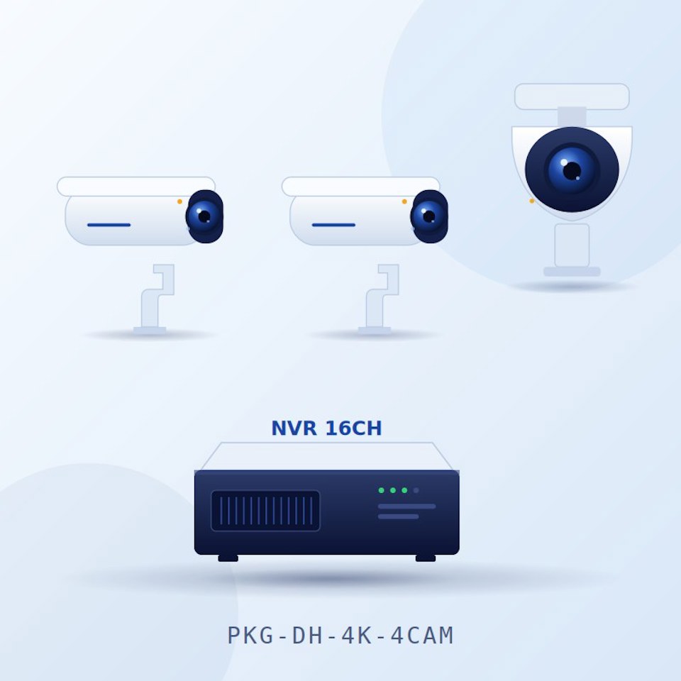 پکیج چهار دوربین ۴K برای ویلا و کارخانه